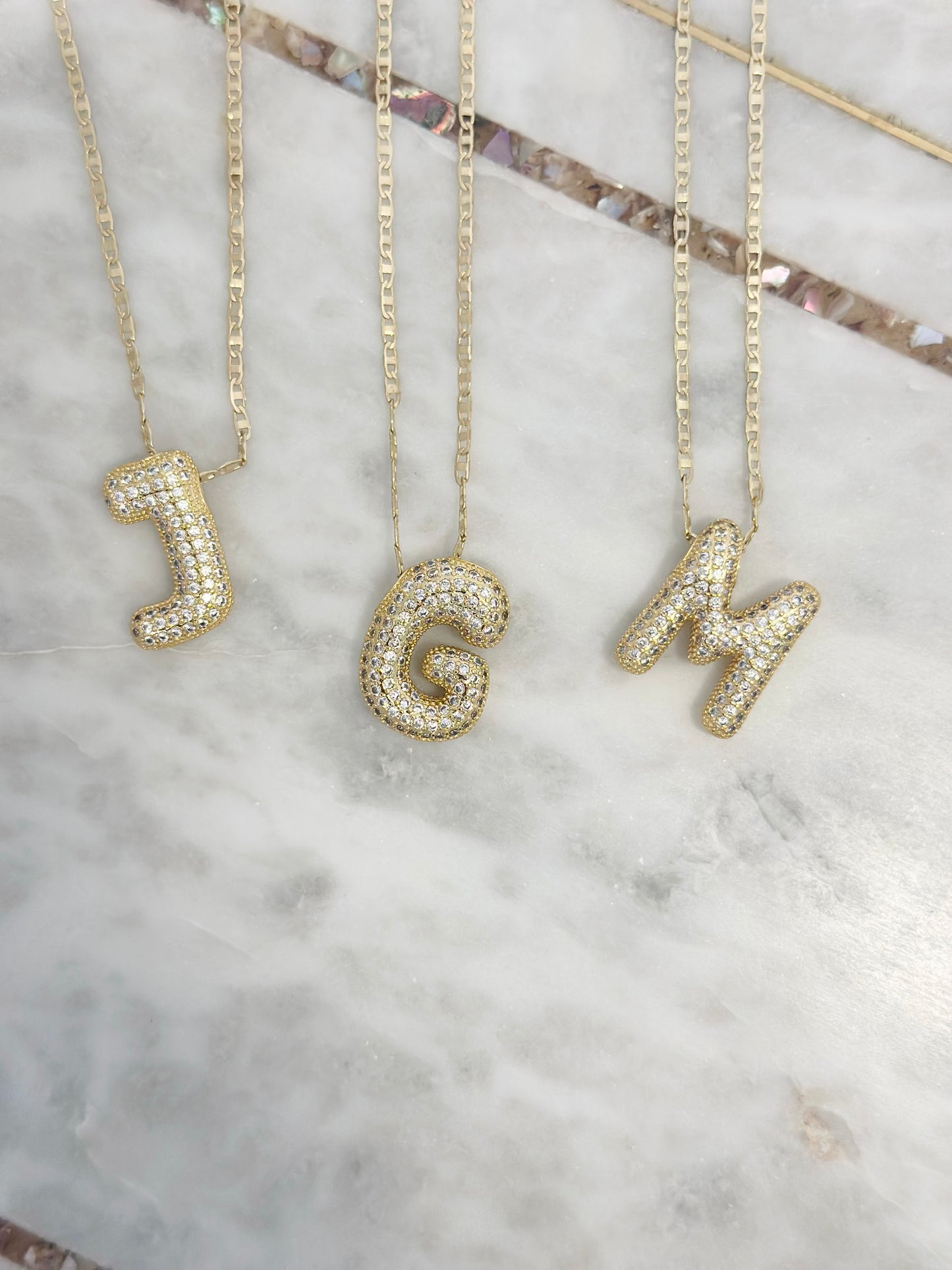 Dainty Bubble Letter Necklace