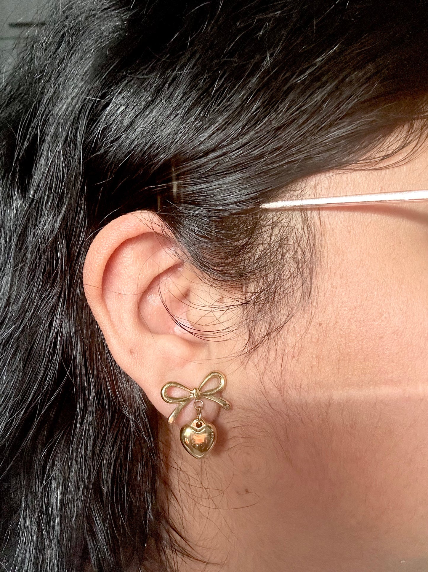 Bow Heart Studs