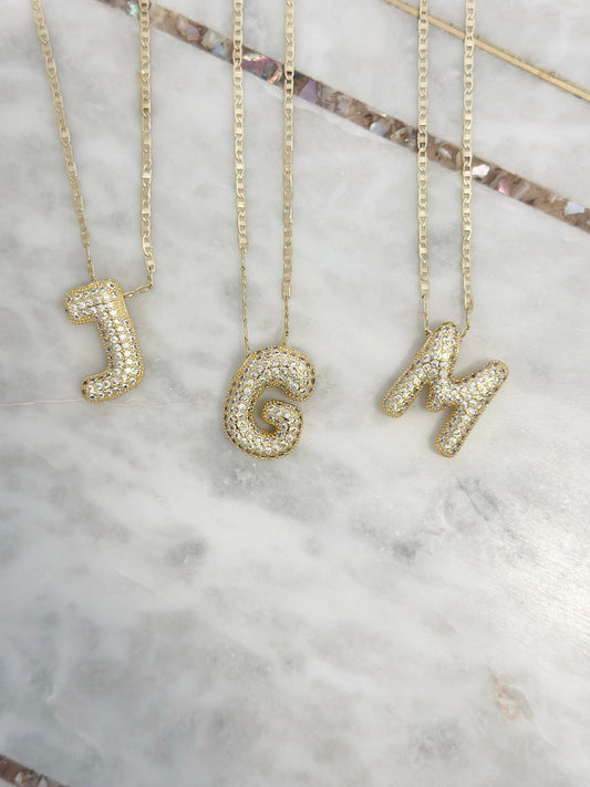 Dainty Bubble Letter Necklace
