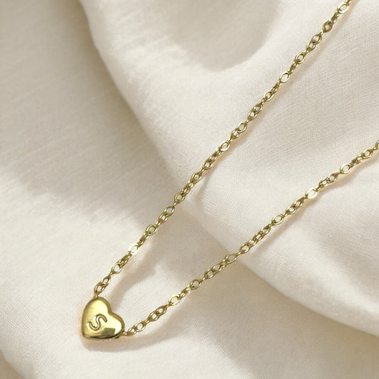 Mini Heart Initial Necklace