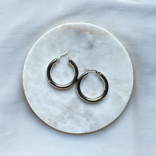 Classic Hoops- Silver